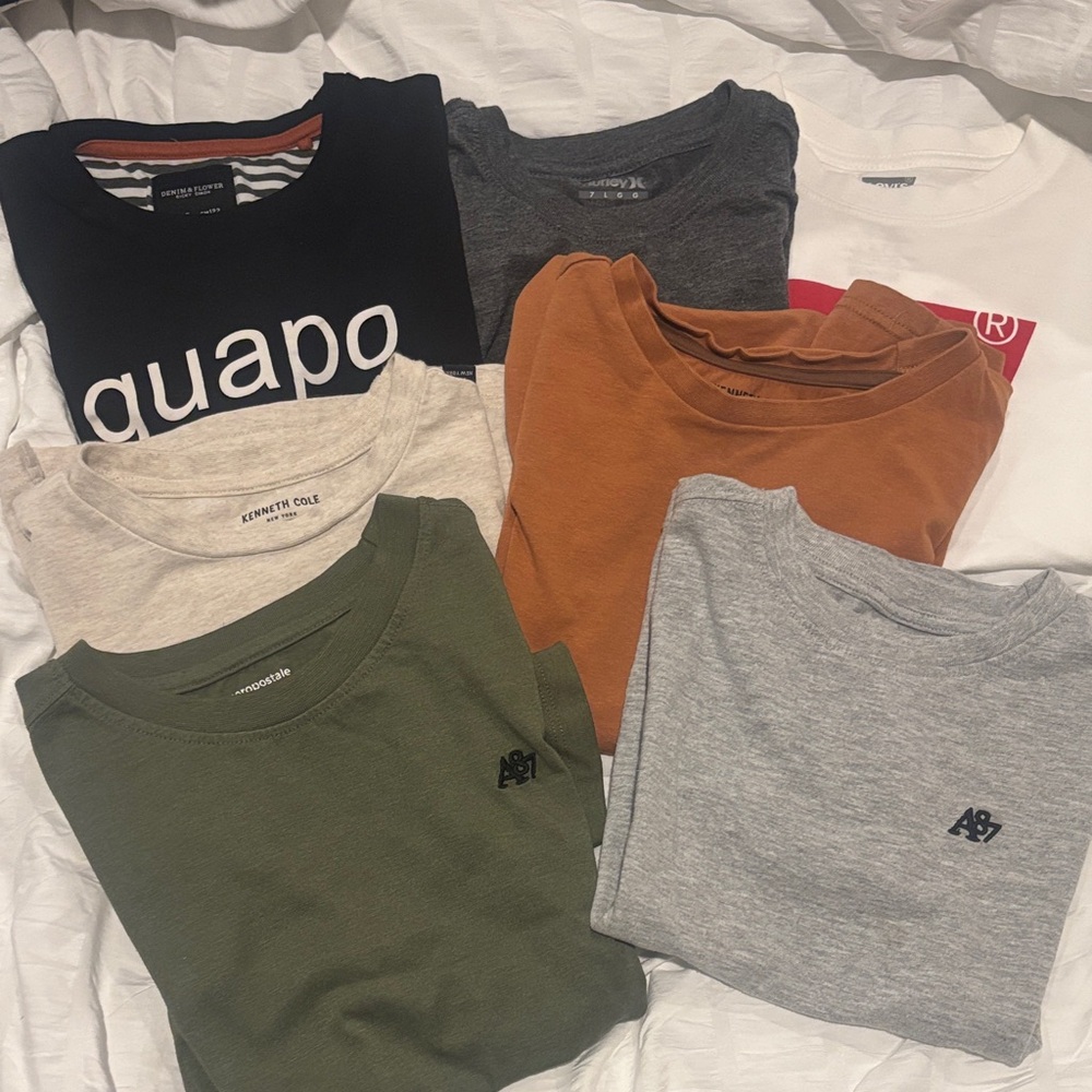 Bundle 7 Pieces Boy Size 7 Kids Short Sleeve Shirts